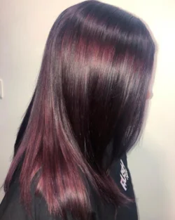 A sleek dark mane after hair glossing at Rush 