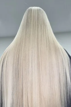 Beautiful and delicately coloured waterfall hair.