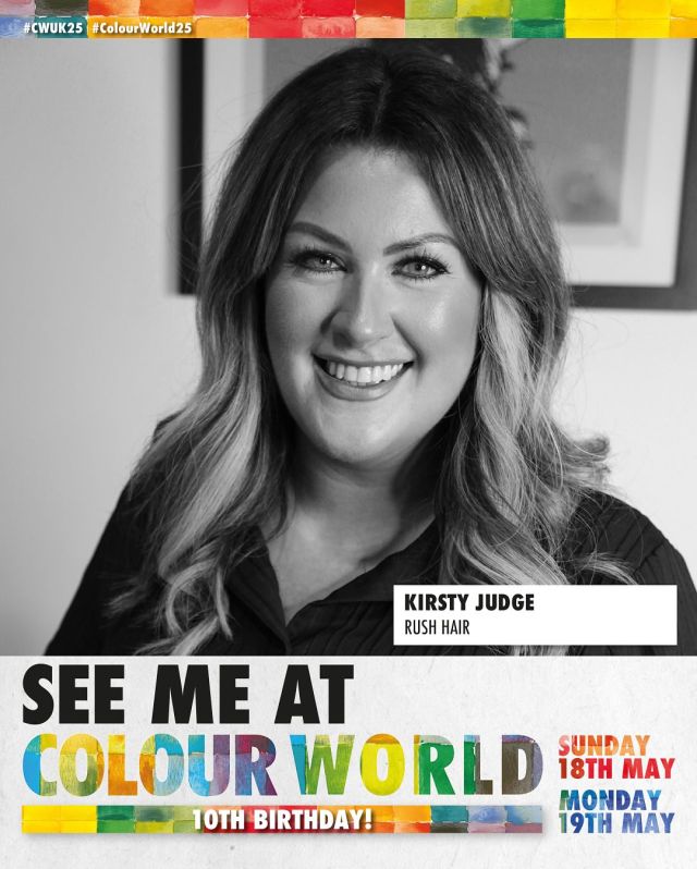 Catch the Rush team at Colour World 2025 🎨Baek, Tina & Kirsty all known for their creative colour expertise will be showcasing their incredible skills & knowledge on Sunday 28th May. We hope to see you all there!